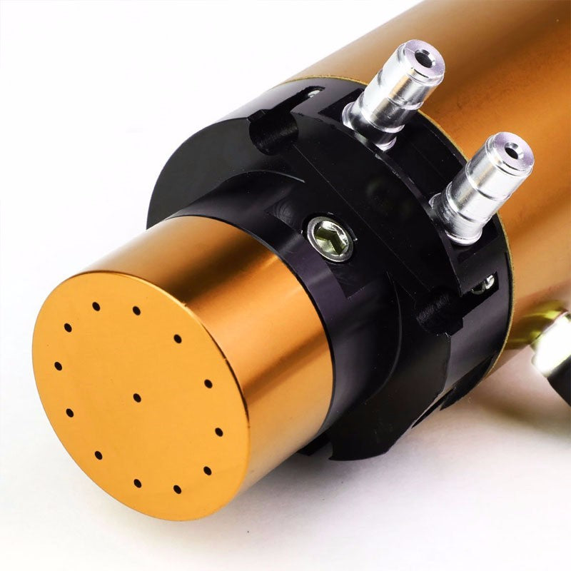 Orange 7"x2.5"DIA Aluminum Round Breather Oil Catch Tank Can+Pressure Gauge-Performance-BuildFastCar