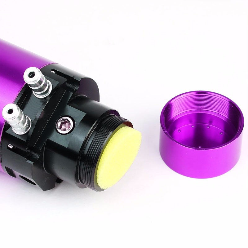 Purple 7"x2.5"DIA Aluminum Round Breather Oil Catch Tank Can+Pressure Gauge-Performance-BuildFastCar