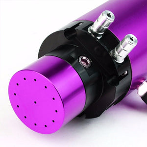 Purple 7"x2.5"DIA Aluminum Round Breather Oil Catch Tank Can+Pressure Gauge-Performance-BuildFastCar