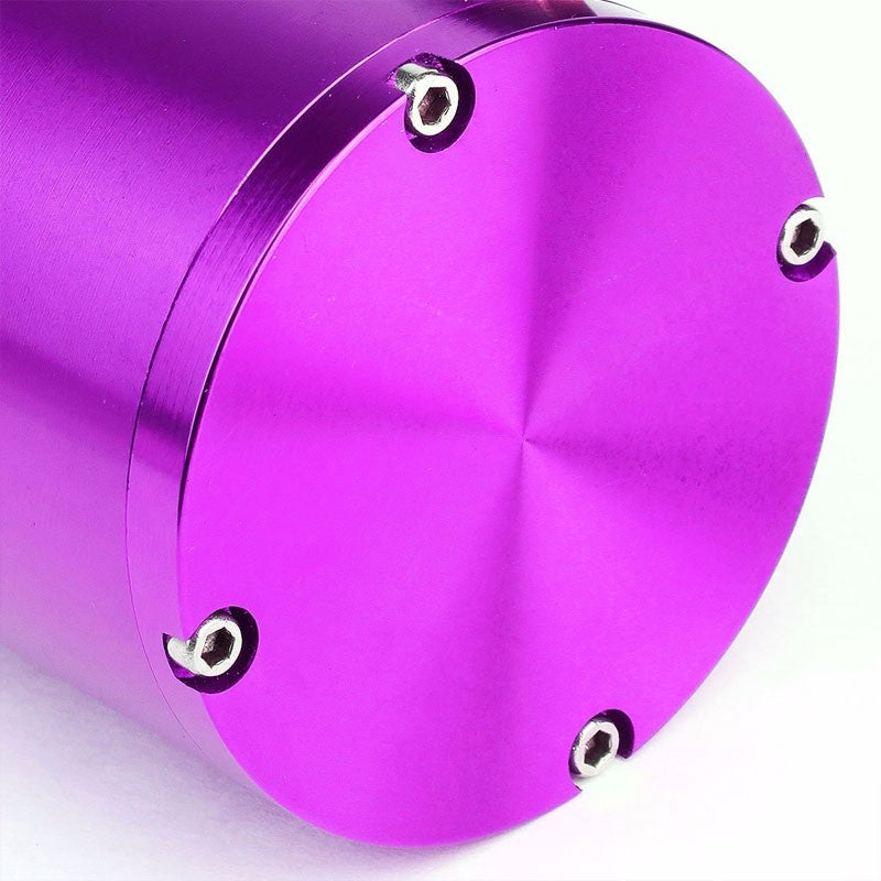 Purple 7"x2.5"DIA Aluminum Round Breather Oil Catch Tank Can+Pressure Gauge-Performance-BuildFastCar