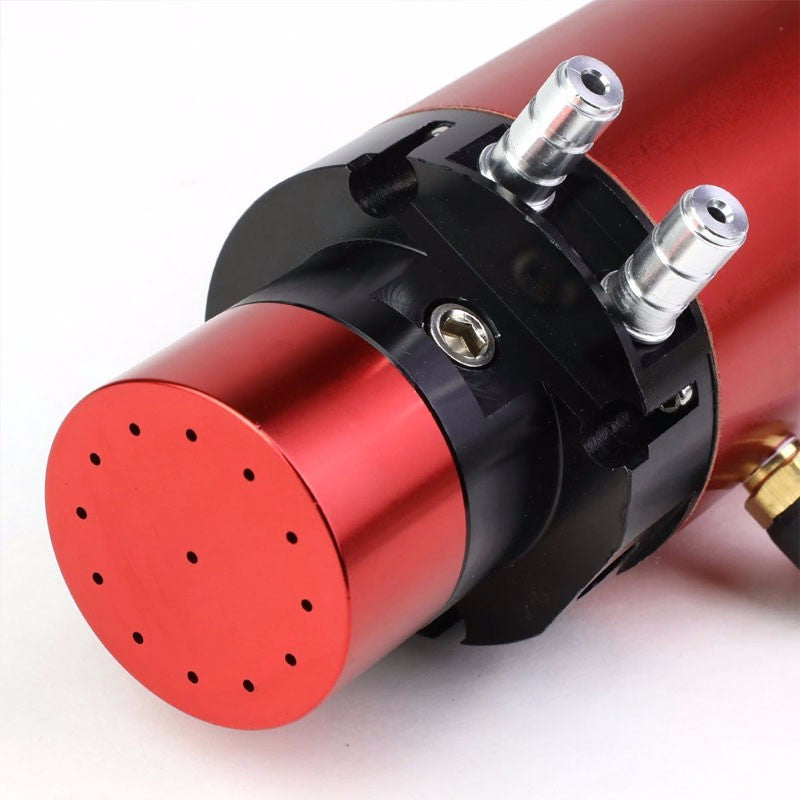 Red 7"x2.5"DIA Aluminum Engine Breather Oil Catch Tank Can Bottle+Pressure Gauge-Performance-BuildFastCar