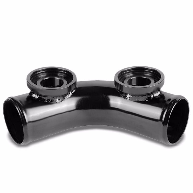 Black 70 Degree Curve Dual Flange Adapter 2.5&quot; Type SSQV Blow Off Valve BOV Pipe-Performance-BuildFastCar