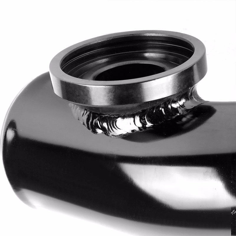 Black 70 Degree Curve Dual Flange Adapter 2.5" Type SSQV Blow Off Valve BOV Pipe-Performance-BuildFastCar