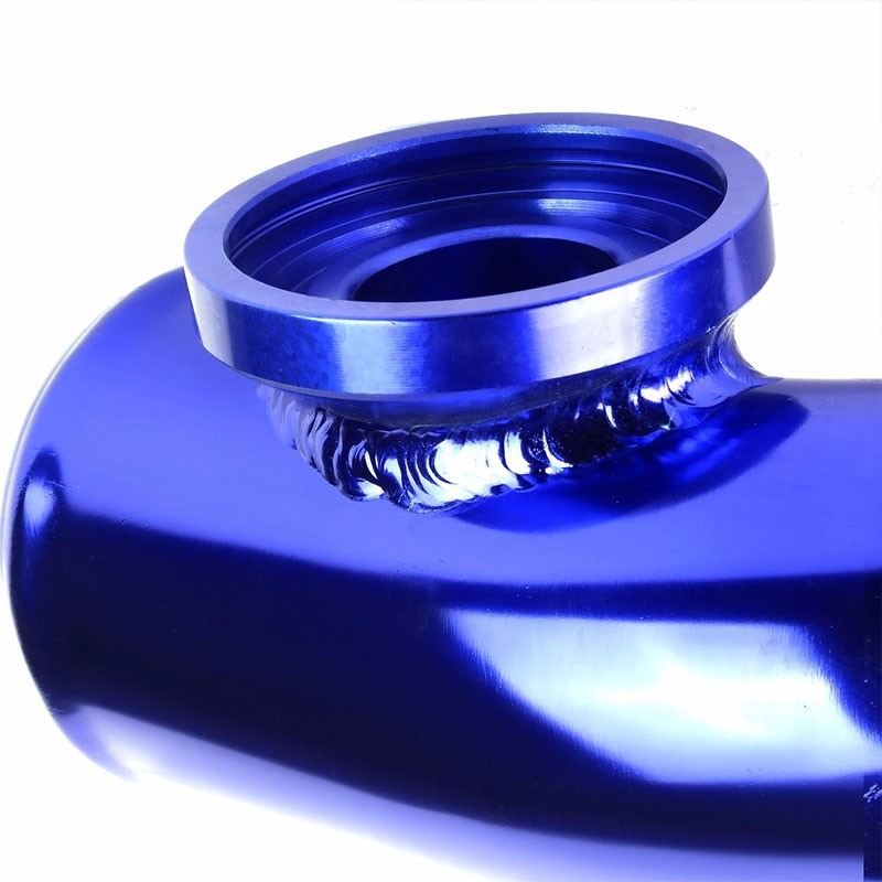 Blue 70 Degree Curve Dual Flange Adapter 2.5" Type SSQV Blow Off Valve BOV Pipe-Performance-BuildFastCar