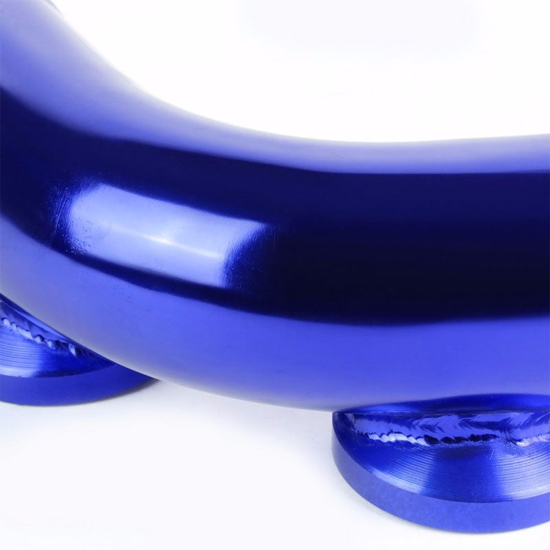 Blue 70 Degree Curve Dual Flange Adapter 2.5" Type SSQV Blow Off Valve BOV Pipe-Performance-BuildFastCar