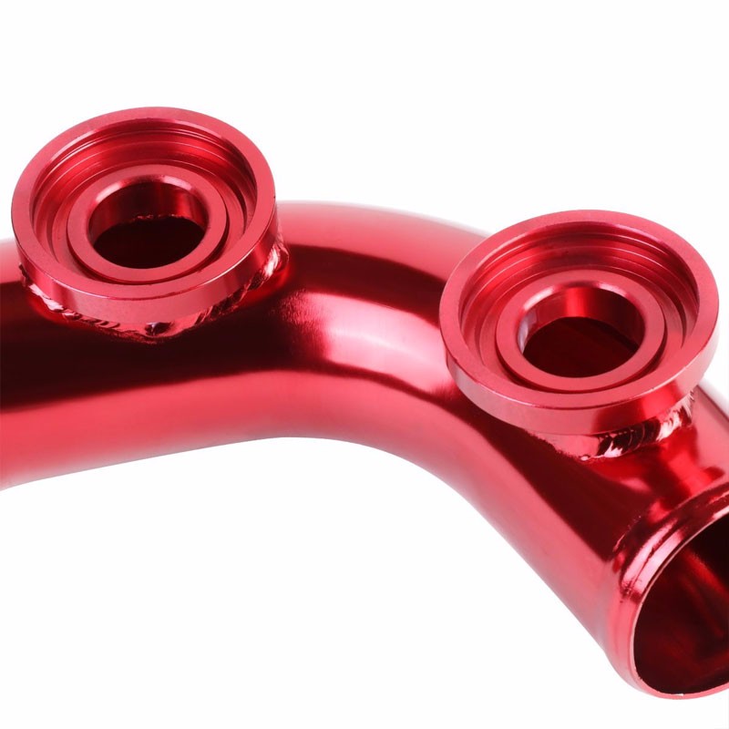 Red 70 Degree Curve Dual Flange Adapter 2.5" Type SSQV Blow Off Valve BOV Pipe-Performance-BuildFastCar