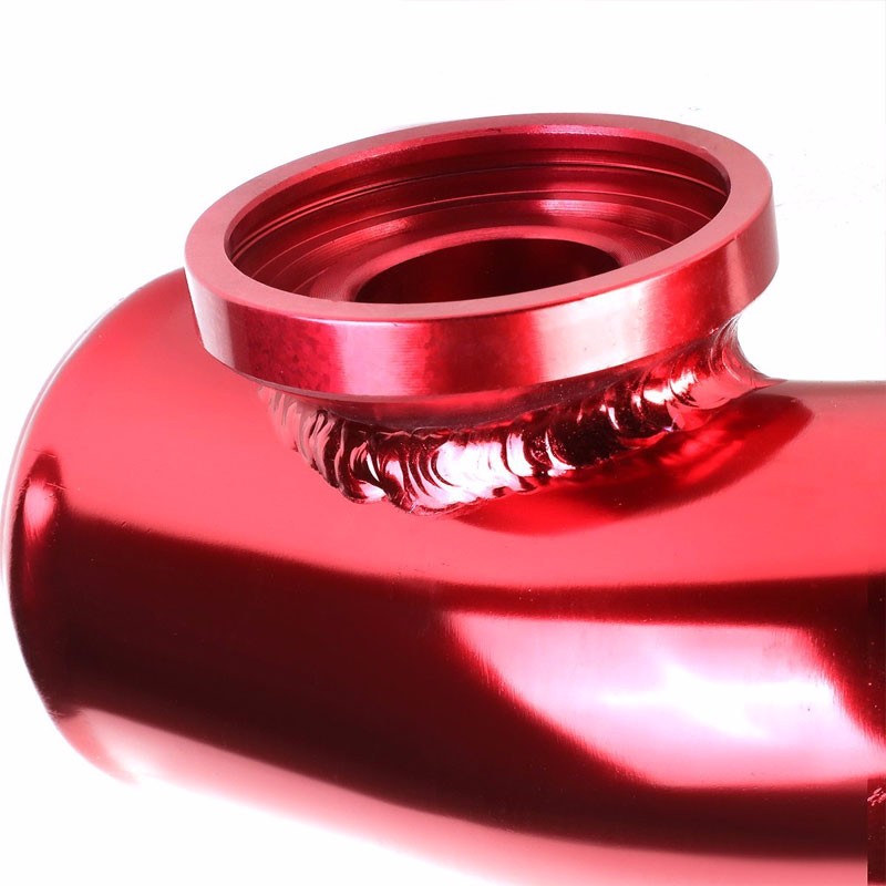 Red 70 Degree Curve Dual Flange Adapter 2.5" Type SSQV Blow Off Valve BOV Pipe-Performance-BuildFastCar