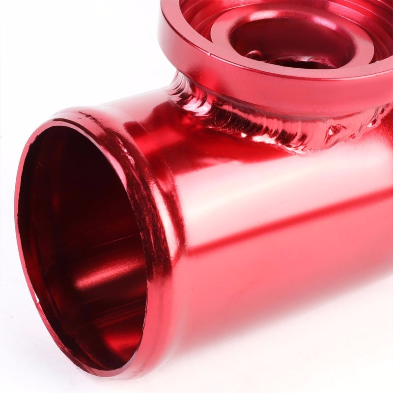 Red 70 Degree Curve Dual Flange Adapter 2.5" Type SSQV Blow Off Valve BOV Pipe-Performance-BuildFastCar