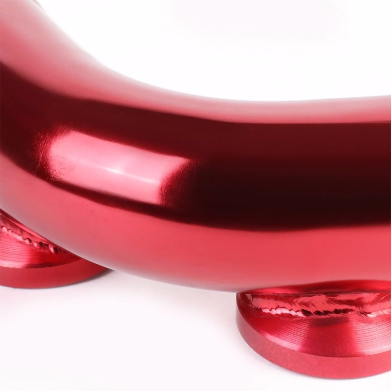 Red 70 Degree Curve Dual Flange Adapter 2.5" Type SSQV Blow Off Valve BOV Pipe-Performance-BuildFastCar
