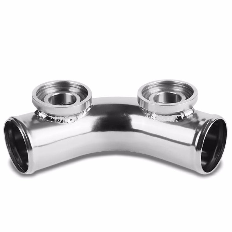 Silver 70 Degree Curve Dual Flange Adapter 2.5" Type SSQV Blow Off Valve Pipe-Performance-BuildFastCar