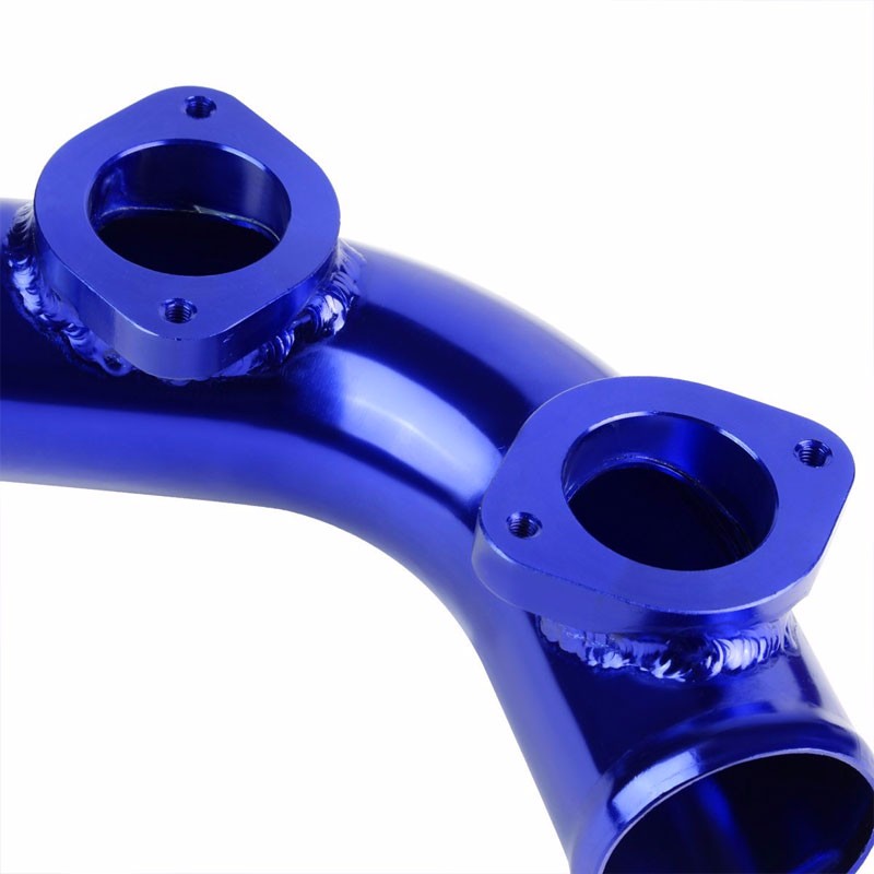 Blue 70 Degree Curve Dual Flange Adapter 2.5" Type-S/RS/RZ Blow Off Valve Pipe-Performance-BuildFastCar