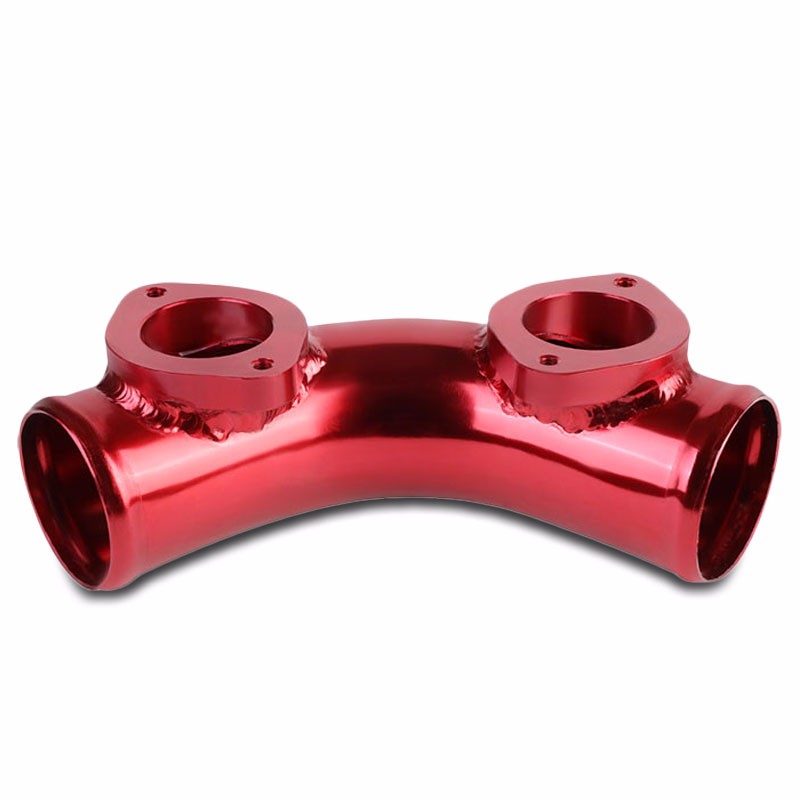 Red 70 Degree Curve Dual Flange Adapter 2.5" Type-S/RS/RZ Blow Off Valve Pipe-Performance-BuildFastCar