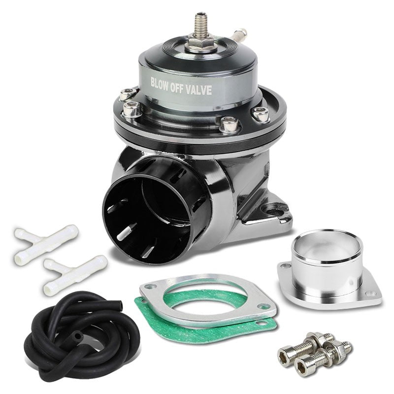 Black Aluminum Type-FV Style 30 PSI Turbo Intercooler Boost Blow Off Valve BOV-Performance-BuildFastCar