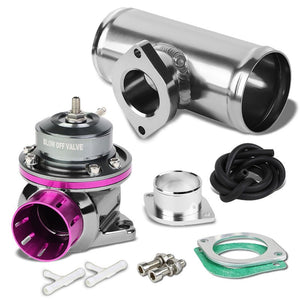 Purple Type-FV Adjustable 30 PSI Blow Off Valve+Silver 6" Straight Flange Pipe-Performance-BuildFastCar