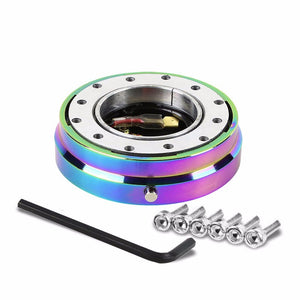 Neo Chrome 70-74MM 6-Hole Anodized Spacing Bolt Pattern Steeling Wheel Adapter Hub Quick Release-Interior-BuildFastCar