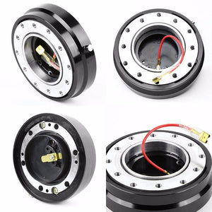 Black 70-74MM 6-Hole Anodized Spacing Bolt Pattern Steeling Wheel Adapter Hub Quick Release-Interior-BuildFastCar