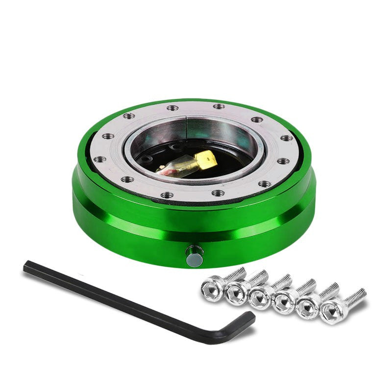 Green 70-74MM 6-Hole Anodized Spacing Bolt Pattern Steeling Wheel Adapter Hub Quick Release-Interior-BuildFastCar