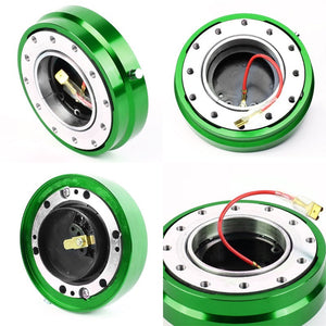 Green 70-74MM 6-Hole Anodized Spacing Bolt Pattern Steeling Wheel Adapter Hub Quick Release-Interior-BuildFastCar