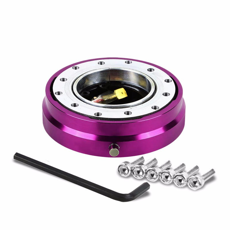 Purple 70-74MM 6-Hole Anodized Spacing Bolt Pattern Steeling Wheel Adapter Hub Quick Release-Interior-BuildFastCar