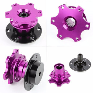 Purple 2" 6-Hole/70mm Pattern Ball Bearing Snap-Off Steering Wheel Quick Release Hub Adapter-Interior-BuildFastCar