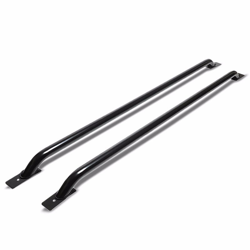Black Mild Steel 65" Truck Bed Side Rail Bars For Ford 92-11 Ranger 72" Bed-Exterior-BuildFastCar