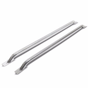 Silver Mild Steel 65" Bed Side Rail Bars For 07-13 Silverado/Sierra 78" Bed-Exterior-BuildFastCar