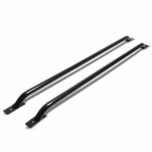 Black Mild Steel 71.2" Side Rail Bars For 04-06 Silverado/Sierra 66"-68" Bed-Exterior-BuildFastCar