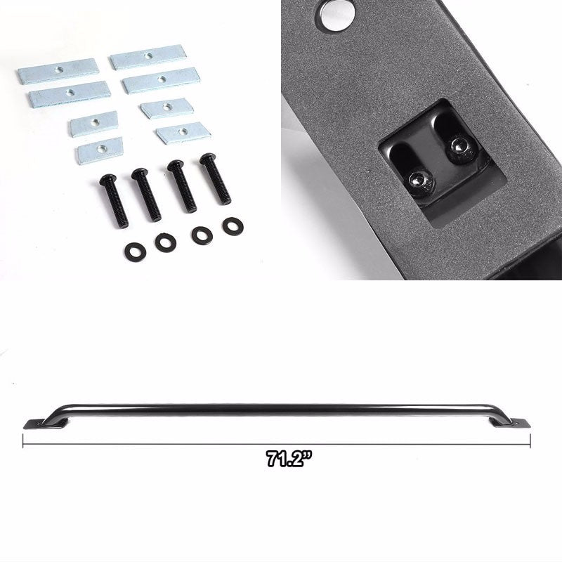 Black Mild Steel 71.2" Side Rail Bars For 04-06 Silverado/Sierra 66"-68" Bed-Exterior-BuildFastCar