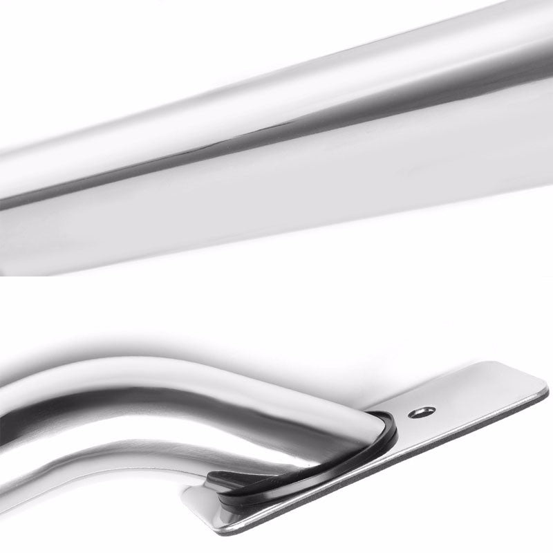 Silver Mild Steel 58.5" Side Rail Bars For 07-13 Silverado/Sierra 68"-69" Bed-Exterior-BuildFastCar