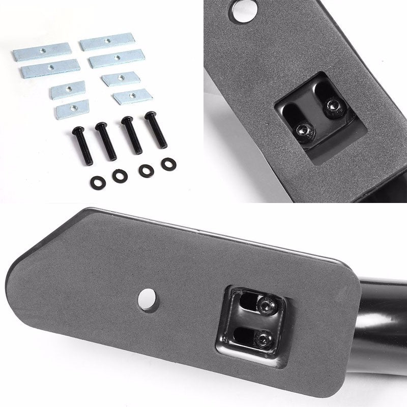 Black Mild Steel 87" Truck Bed Side Rail Bars For 14-17 Silverado/Sierra 96" Bed-Exterior-BuildFastCar