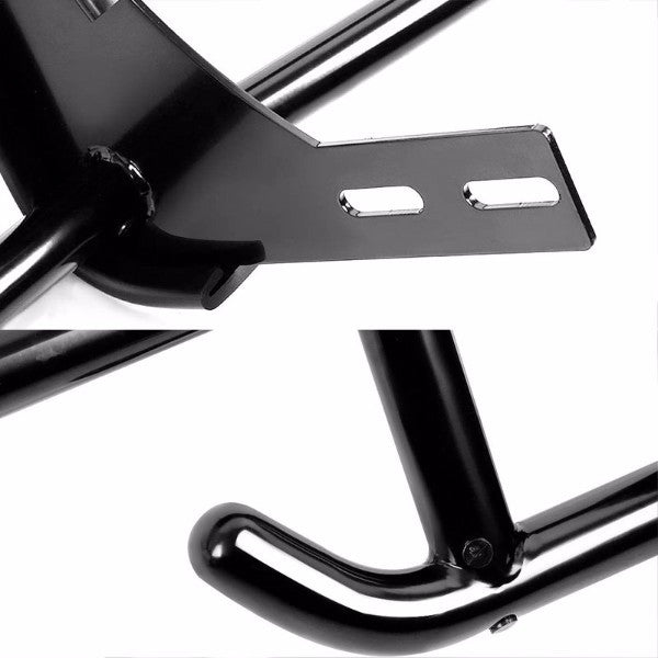 Black Mild Steel 1.25" Double Round Bar Rear Bumper Guard For Toyota 06-12 RAV4 XA30-Exterior-BuildFastCar
