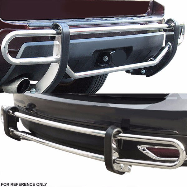 Stainless Steel 1.25" Double Round Bar Rear Bumper Guard For Acura 07-13 MDX YD2 Base 3.7L-Exterior-BuildFastCar