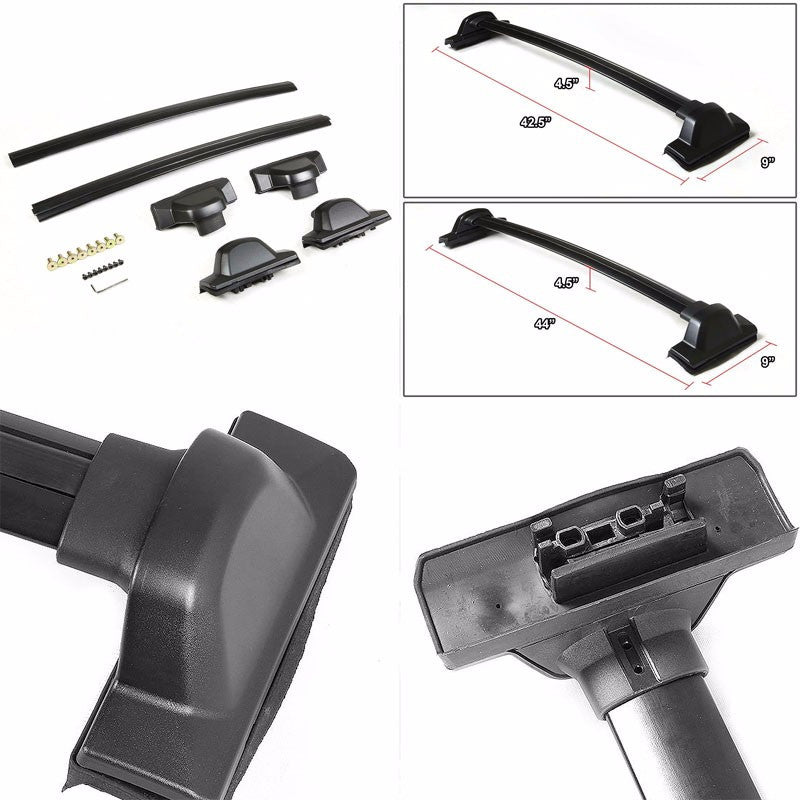 Black OE Style Bolt On Aluminum Top Roof Rack Crossbar/Rail for Honda 07-11 CRV-Exterior-BuildFastCar