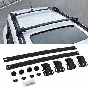 Black Aluminum Roof Rack Crossbar Top Luggage/Bag Cargo Rail for Jeep 11-16 Compass-Exterior-BuildFastCar