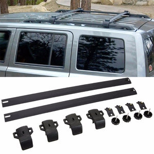 Black Aluminum Roof Rack Crossbar Top Luggage/Bag Cargo Rail for Jeep 07-15 Patriot-Exterior-BuildFastCar