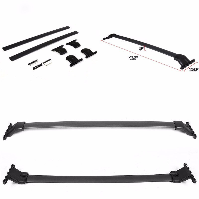 Black Factory Style Luggage Top Roof Rack Crossbar/Rail for Honda 09-15 Pilot-Exterior-BuildFastCar