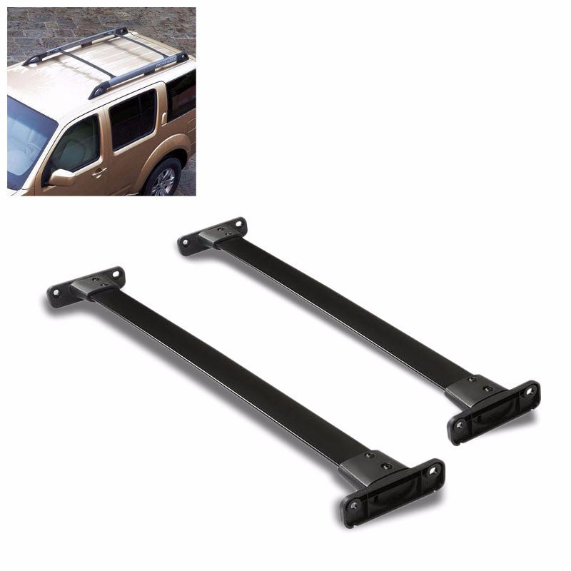 Black OE Style Aluminum Top Roof Rack Crossbar/Rail for Nissan 05-12 Pathfinder-Exterior-BuildFastCar