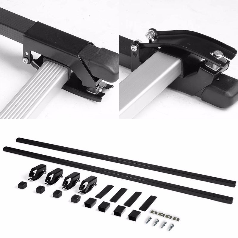 50" Aluminum Roof Rack Top Crossbar Luggage/Cargo Square Bar Rail For Car/Suv-Exterior-BuildFastCar