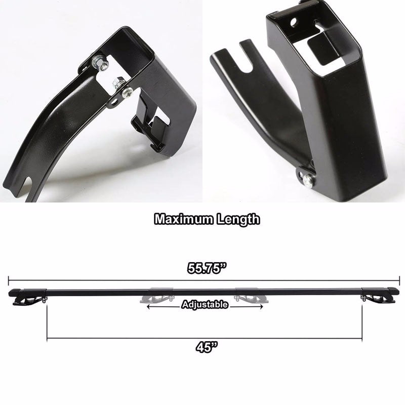 54" Aluminum Roof Rack Top Crossbar Luggage/Cargo Square Bar Rail For Car/Suv-Exterior-BuildFastCar
