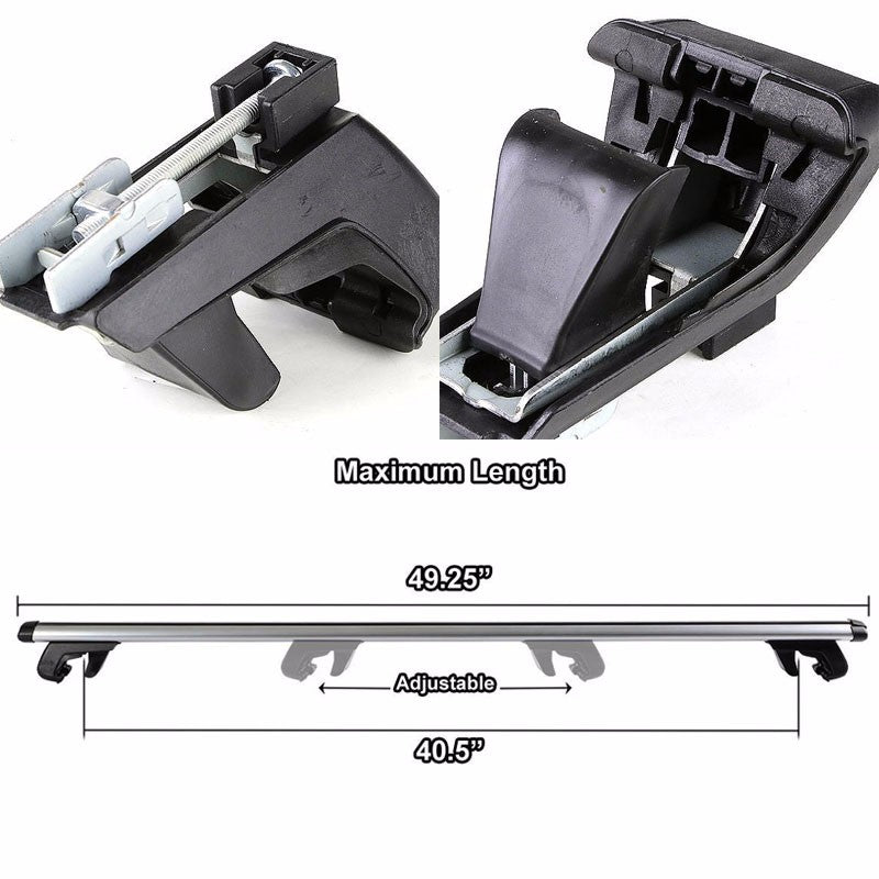 48" Aluminum Roof Rack Top Crossbar Luggage/Bag Aero Bar Rail+Lock For Car/Suv-Exterior-BuildFastCar