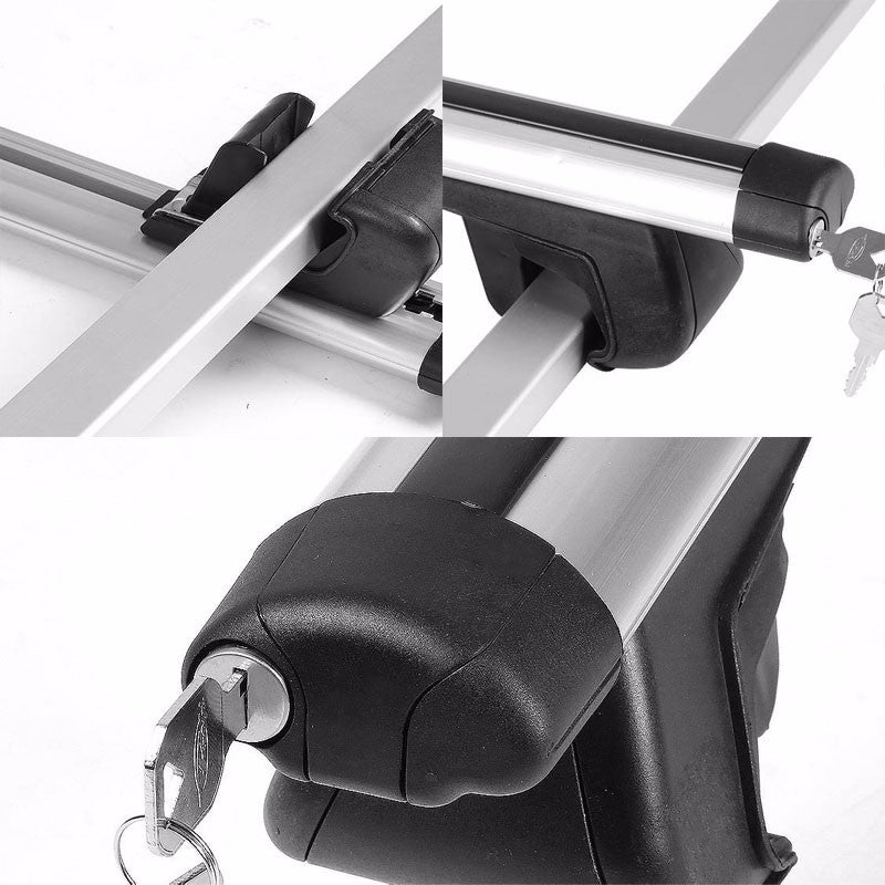 52" Aluminum Roof Rack Top Crossbar Luggage/Bag Aero Bar Rail+Lock For Car/Suv-Exterior-BuildFastCar