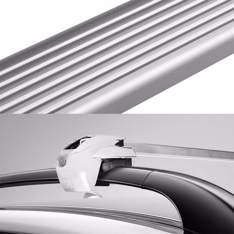 54" Aluminum Roof Rack Top Crossbar Luggage/Bag Square Bar Rail+Lock For Car/Suv-Exterior-BuildFastCar