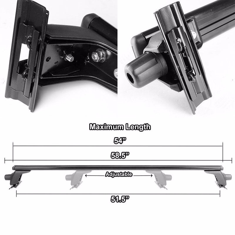 54" Aluminum Roof Rack Top Crossbar Luggage/Bag Cargo Aero Bar Rail For Car/Suv-Exterior-BuildFastCar
