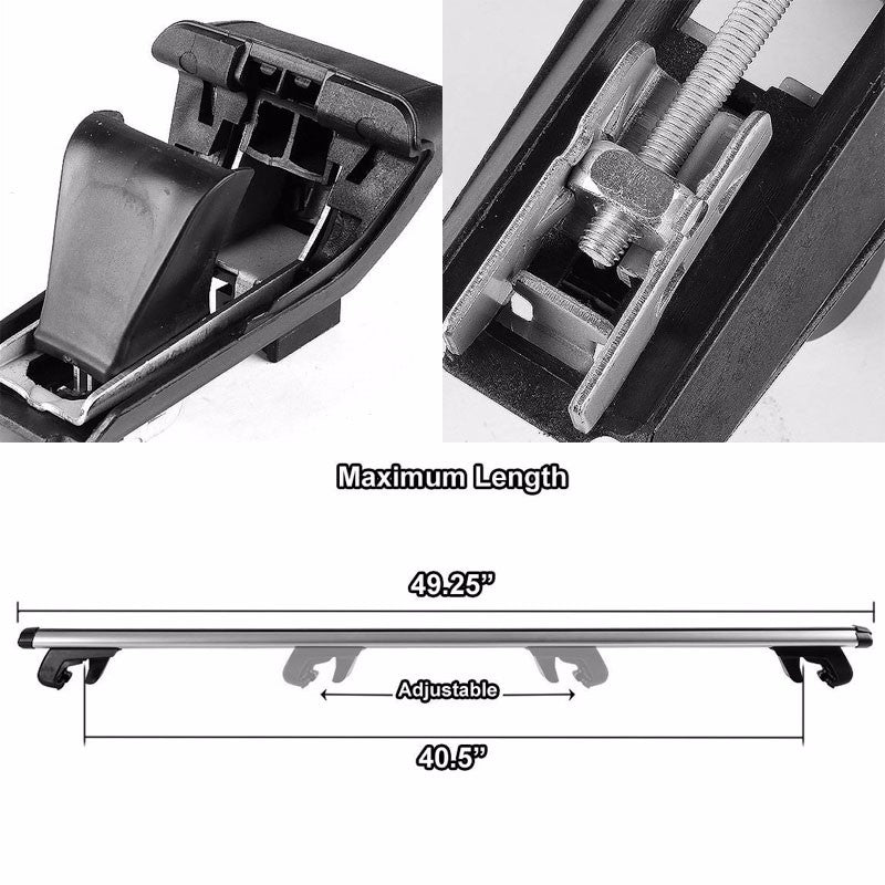 48" Aluminum Roof Rack Top Crossbar Luggage/Bag Cargo Aero Rail For Car/Suv-Exterior-BuildFastCar