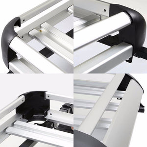 50"x31" Silver Aluminum Roof Rack Cargo Luggage Carrier Bracket+Crossbar For SUV-Exterior-BuildFastCar