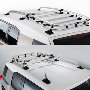 Chrome Aluminum Roof Rack Top Cargo Luggage Basket/Carrier+Crossbar For Toyota 07-14 FJ Cruiser-Exterior-BuildFastCar