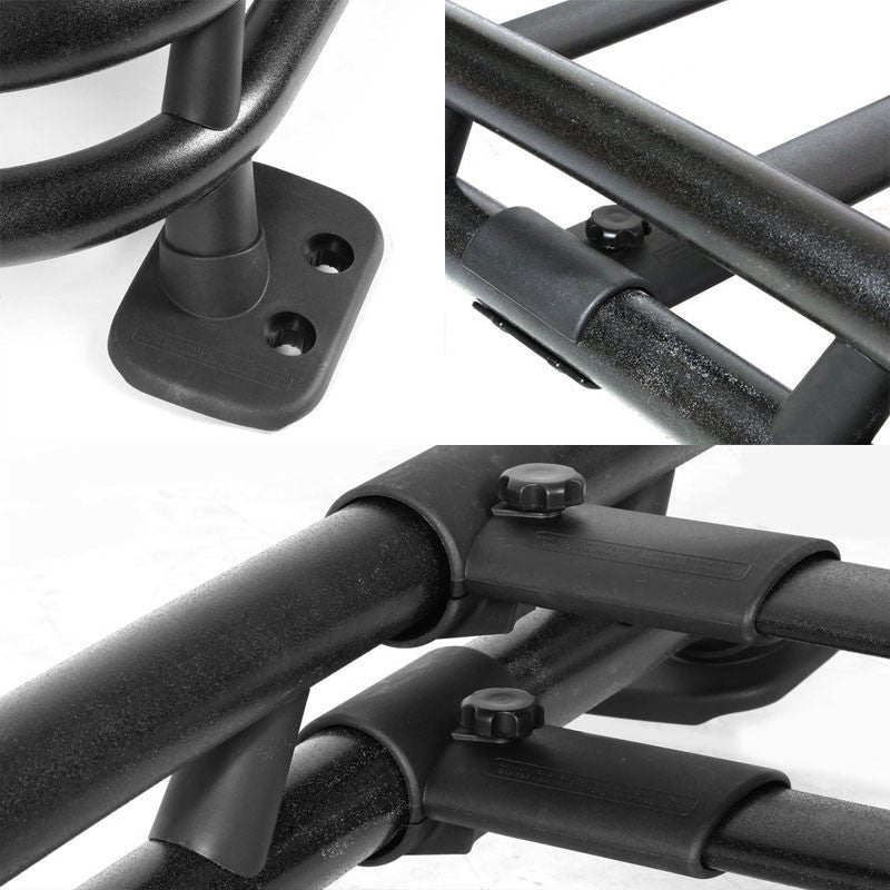 Black Aluminum Roof Rack Top Cargo Luggage Basket/Carrier+Crossbar For Toyota 07-14 FJ Cruiser-Exterior-BuildFastCar