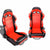 Pair Red Center/Black Side Reclinable PVC Leather Sport Racing Seats W/Sliders-Interior-BuildFastCar