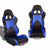 Pair Black Center/Blue Side Reclinable Leater Type-R Style Racing Seats W/Sliders-Interior-BuildFastCar