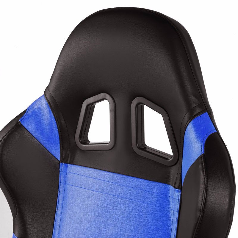 Black Center/Blue Side Reclinable Leater Type-R Style Racing Seats ...
